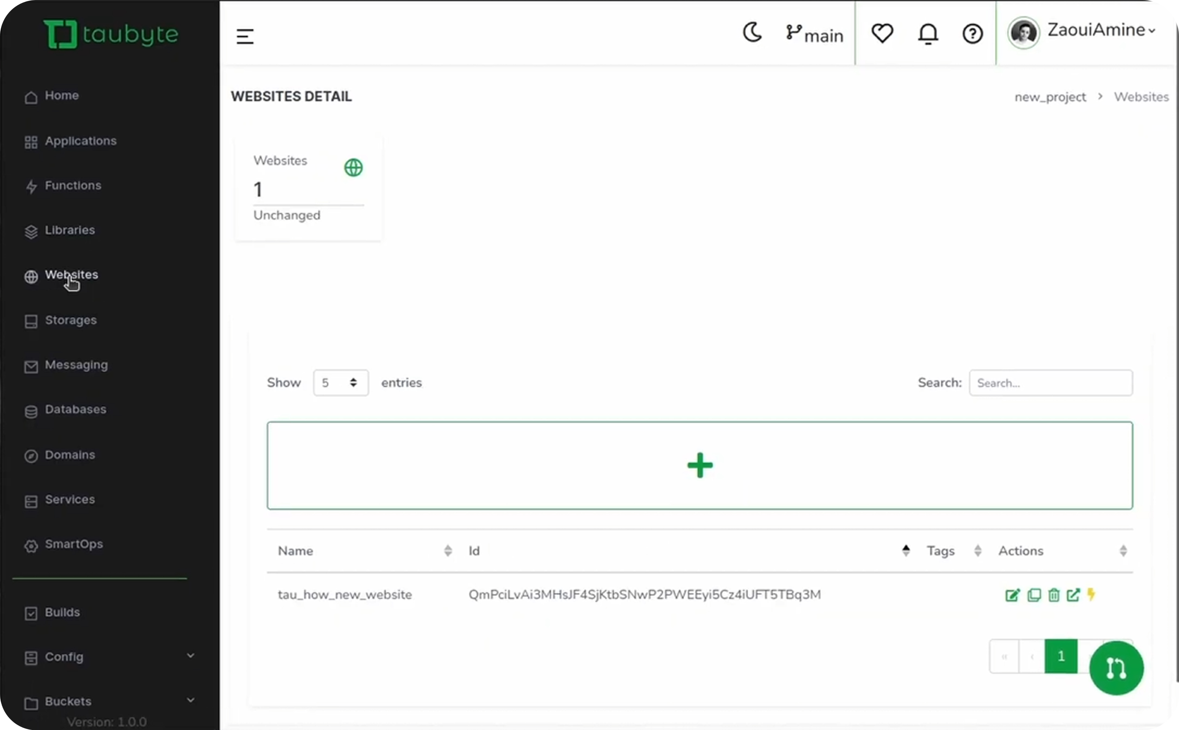 Lightning button to run website
